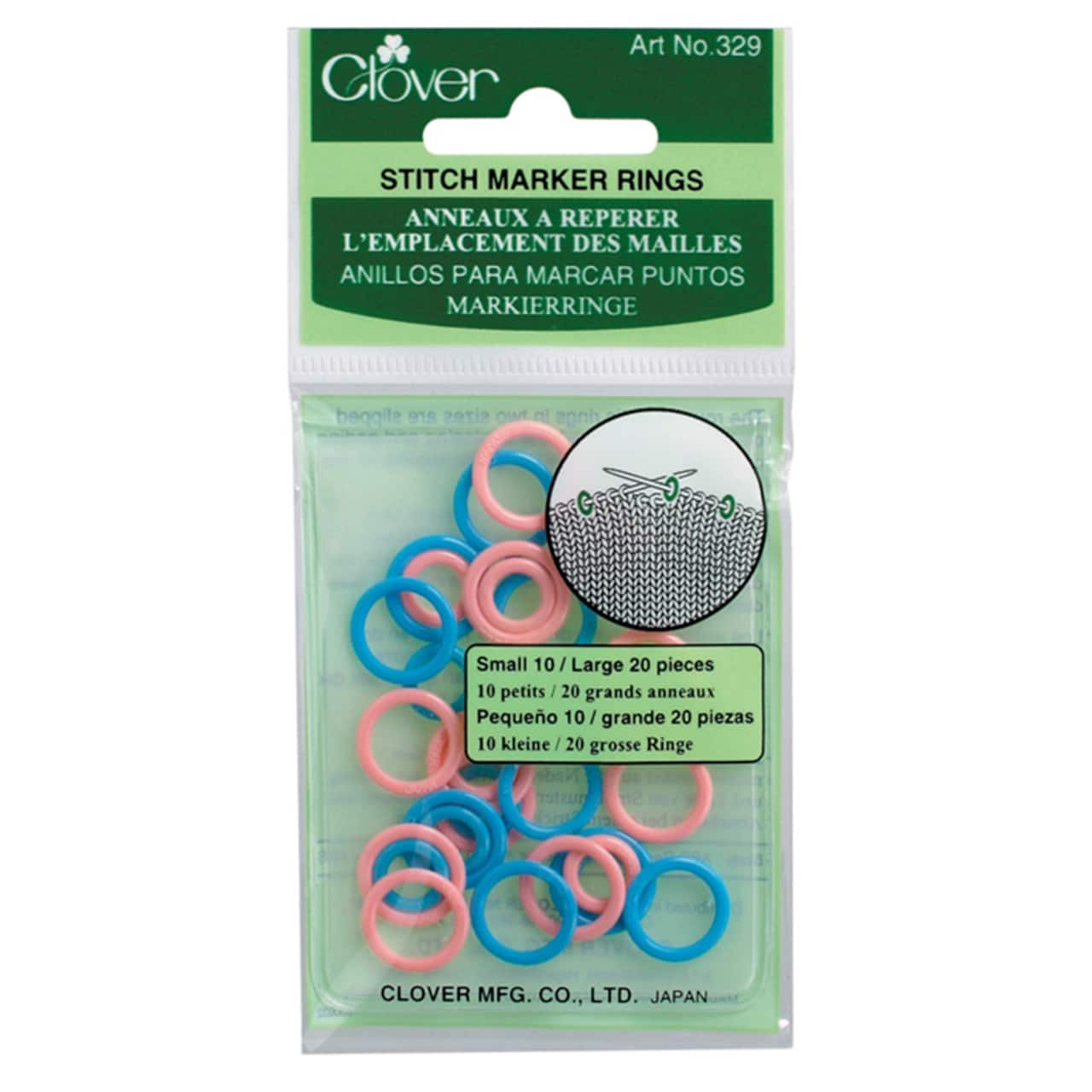 Clover Small & Large Stitch Marker Rings, 30ct.